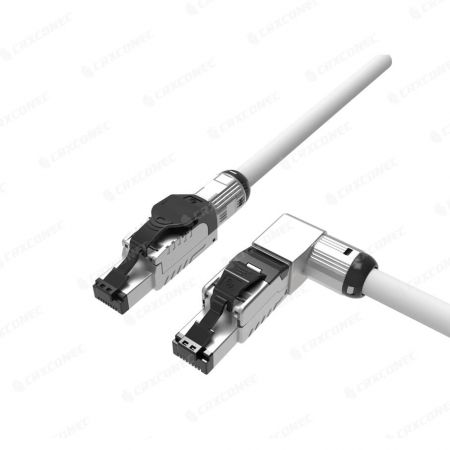 Ethernet vinklad RJ45 verktygslös kontakt 7,0-8,5 mm för kabel